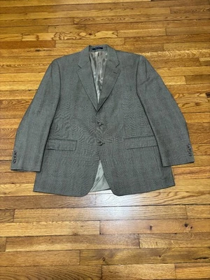 VTG Chaps Ralph Lauren Mens Blazer Jacket Sz 44R Gray Glen Check Wool Sport Coat - Image 1 of 4