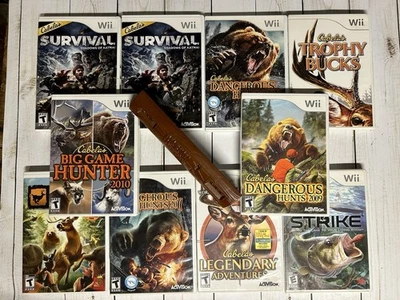 Nintendo Wii Hunting 10 Games Bundle Lot Cabela's Jakks Big Buck Hunter Sensor - Image 1 of 4