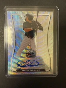 2020 Leaf Metal Draft Jasson Dominguez Silver Wave Prismatic Auto Yankees - Picture 1 of 2