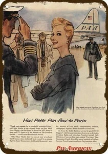 1956 PAN AM AIRLINES Vintage Look REPLICA METAL SIGN - PETER PAN - MARY MARTIN - Picture 1 of 1