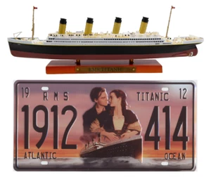 RMS TITANIC Transatlantic Liner 1:1250 + decorative plate - MODEL SHIP BOAT GIFT - Picture 1 of 11