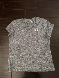 Under Armour Womens Loose Fit T-Shirt Heat Gear Gray Sz Large - Picture 1 of 7