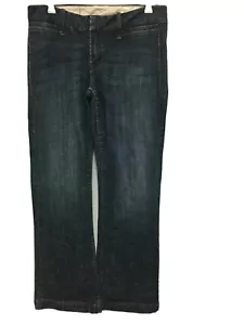 Jag Dark Blue Denim Jeans Size 10 Womens Pockets Wide Belt Loop Boot Cut - Picture 1 of 12