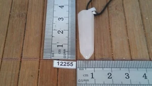 Pendentif pointe 32 mm en QUARTZ ROSE + cordon reglable lithotherapie collier - Imagen 1 de 2