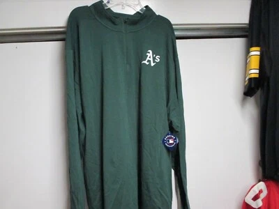 OAKLAND A'S (UNDER ARMOUR) HEAT GEAR MENS 1/4 ZIP TOP (5XL) NWT $75 GREEN GREAT - Image 1 of 4