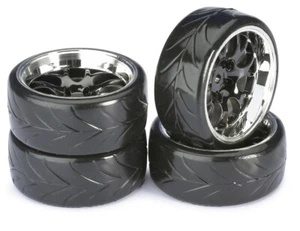 ABSIMA DRIFT KOMPLETT RÄDER 1:10 "VIELSPEICHE" CHROM / SCHWARZ - 4 ST. # 2510040 - Bild 1 von 1