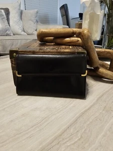 1970s Baronet Genuine Leather Black Cowhide Pocketbook Wallet - Picture 1 of 11