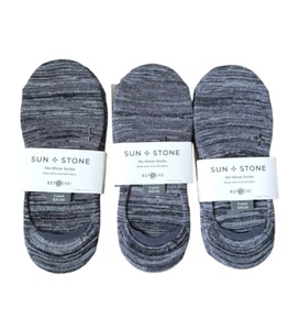 Sun + Stone No Show Socks 9 Pairs Total Shoe Size 7-12 Cotton Heather Grey - Picture 1 of 1