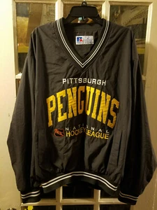 VINTAGE Pittsburgh Penguins Russell Athletic Pullover Windbreaker Mens XL Crosby - Picture 1 of 6