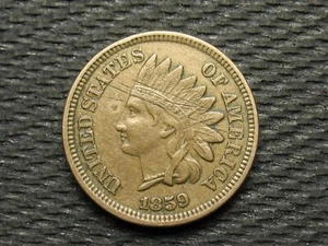🙂ALTER MÜNZVERKAUF! XF 1859 INDISCHER HEAD CENT PENNY DIAMANTEN VOLLE FREIHEIT 🙂 SET A17 - Bild 1 von 2