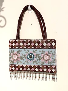 Hanoi Handtasche, Handarbeit Perlenarbeit, 50% Seide, 50% Baumwolle - Bild 1 von 8