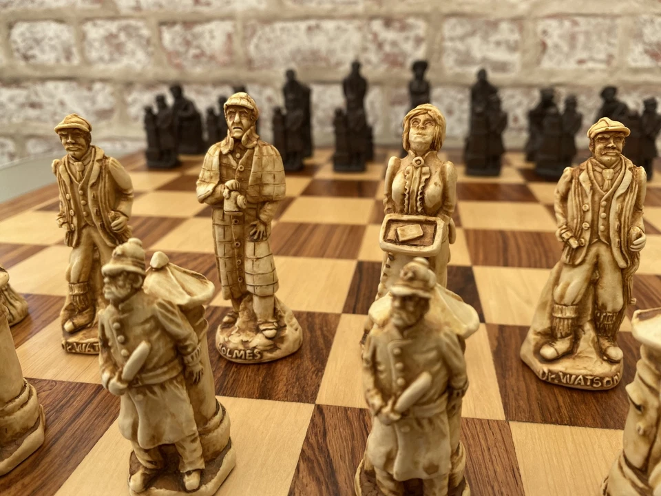 Sherlock Holmes Chess Set - Brown - ChessBaron Chess Sets - Image 1 of 1