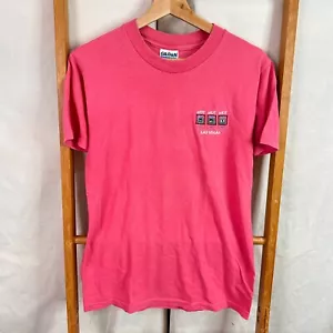 Vintage Las Vegas Shirt Mens Small Pink Hot Hot Hot 777 Casino Short Sleeve - Picture 1 of 9