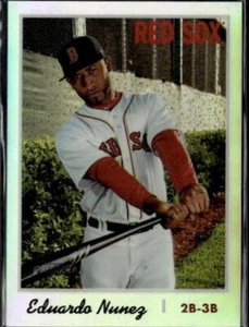 2019 Topps Heritage #THC-340 Eduardo Nunez Chrome Refractor (Walmart) #/570 - Picture 1 of 2