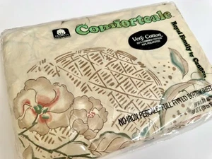 No Iron Procale Comfortcale Full Fitted Bottom Sheet New Vintage Floral Tan - Bild 1 von 6