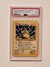 2000 Pokemon Gym Heroes Lt.Surge's Electabuzz Holo #6 PSA 9 MINT