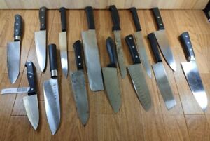 Damaged Lot of Japanese Chef's Kitchen Knives hocho set from Japan JE428