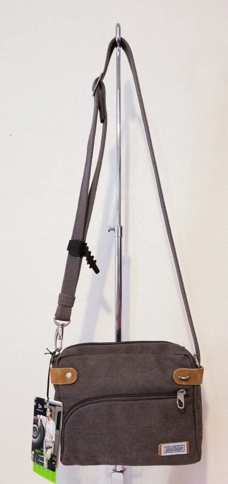 Travelon Anti-theft Heritage Crossbody Bag Style 33071 Pewter