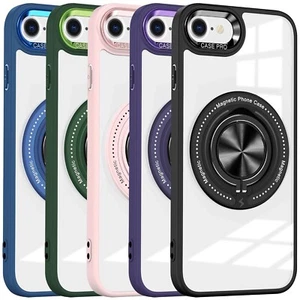 For iPhone 16e Phone Case Tough Shield Crystal Cover with MagSafe Ring Holder - Picture 1 of 43