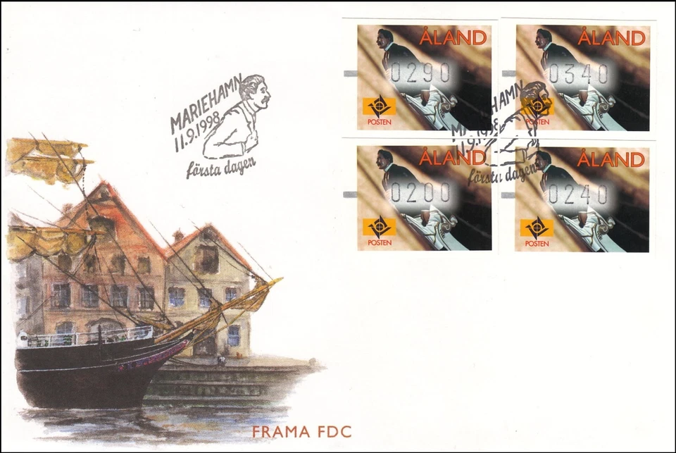 Barcos decoración barco Sir Walter Wilson Aland Island Finlandia Frama cajero automático como nuevo FDC 1998 Foto 1 de 1