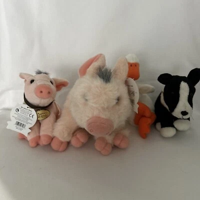 Gund  Plush Babe movie Beanbag Duck Dog Pig Set Of 4 - Image 1 of 4