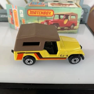 Lesney Matchbox Superfast Jeep CJ6 / 1977/ MB 53 / Yellow / Made in England - Picture 1 of 4