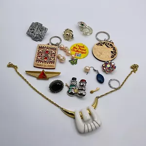 Vintage Schmuck Schlüsselanhänger Ring Lot Handwerk tragbar Mehrzweck Mix Materialien TEILE - Bild 1 von 11