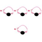  4 PCS Pink Nylon Cat Collar Necklaces Holder Anti- Lost Pet