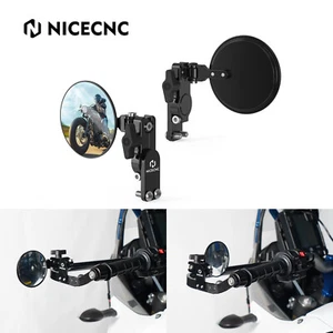 Universal Round Adjustable Motorcycle Mirrors For KTM Honda Yamaha Ducati Suzuki - Picture 1 of 10