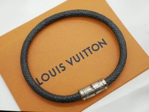 Louis Vuitton Damier Graphite Bracelet M6609E Keep It Accessories Black #6077P - Picture 1 of 11