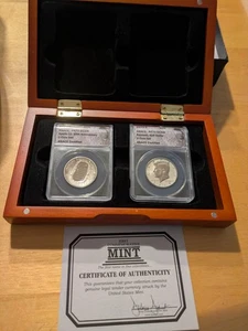 2019-S Apollo 2 pc Kennedy 50C Set (#20593) ANACS PF70 DCAM & RP70 DCAM Fresh - Picture 1 of 3