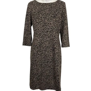 Chicos So Slimming Womens Leopard Print Stretch Sheath Knit Dress sz 0.5 / S / 6 - Picture 1 of 16