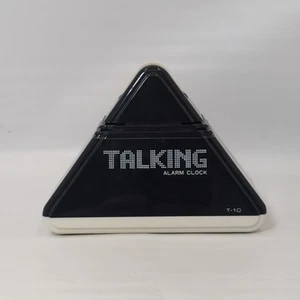 Black Pyramid Talking Alarm Clock T-10 Robot Voice Vintage Tested Working - Picture 1 of 5