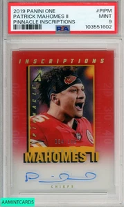 Panini One Pinnacle Inscriptions Patrick Mahomes II 2019 #PIPM PSA 9 como nuevo - Imagen 1 de 3