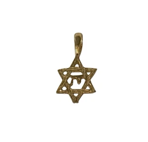 Star Of David Jewish Star Small Charm Necklace Gold Color Pendant No Chain New - Picture 1 of 2