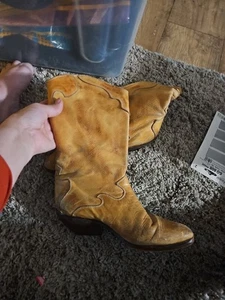 Lederstiefel aus italienischem Leder Gerber hellbraun Größe 7  - Bild 1 von 10