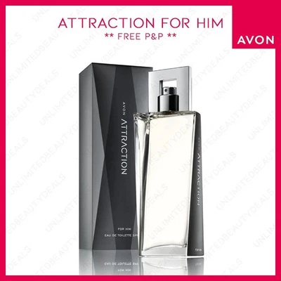 AVON ATTRACTION FOR HIM AFTERSHAVE EDT EAU DE TOILETTE 75ml *WOODY WARM SPICY *
