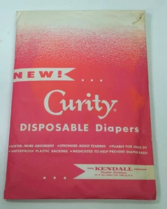Vintage Curity Disposable Diaper 1957 & Diaper Liner 1960 - Picture 1 of 7