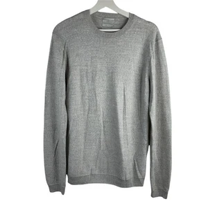 Topman Size L Sweater Premium Merino Wool Blend Crew Neck Long Sleeve Grey Men’s - Picture 1 of 10
