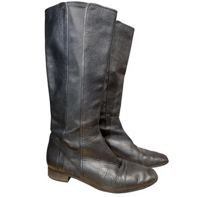 Botas de montar altas holgadas de cuero vintage Ellen Tracy Blaine talla 8 negras preppy  Foto 1 de 4