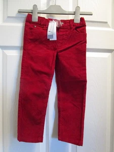 JACADI CORIANDRE BOY'S RUBY RED CORDUROY STRAIGHT LEG PANTS NEW - Picture 1 of 7