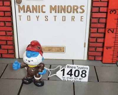 Smurf Smurfs Schlumpf Figure - Peyo / Schleich - Pilot Papa Smurf 20223 - #1408 - Image 1 of 2