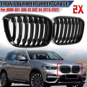 For 2018 2019 2020-2021 BMW X3 G01 X4 G02 Grill Hood Kidney Grille Glossy Black - Picture 1 of 11