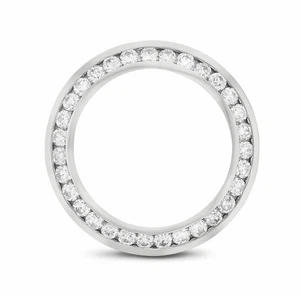 WOMANS 2CT CHANNEL SET NATURAL DIAMOND BEZEL WG FOR ROLEX 26MM DATEJUST - Picture 1 of 5