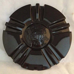 VOO DOO 408 OMEN GLOSS BLACK DRAGON LOGO WHEEL RIM CENTER CAP 3227 02 C-160 - Picture 1 of 3