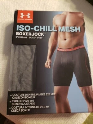 Men's Under Armour Iso-Chill Mesh BoxerJock/Brief  9" Inseam Gray SM 28-29 - Image 1 of 4