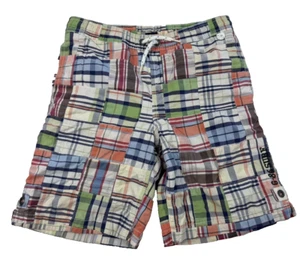 Gap Kids Cotton Multicolor Madras Youth Boys Drawstring Shorts Medium 26x7 - Picture 1 of 5