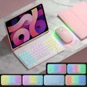 Backlit Keyboard With Mouse Case Cover For iPad 5/6th 9.7 7/8/9th Gen 10.2 Pro - Picture 1 of 42
