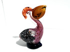 Murano Glass Art Pelican with Fish in Bill Vintage