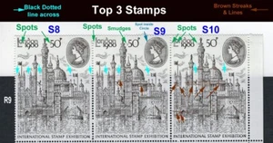 GB Errors: Multiple Flaws Block 6 London 1980 Exhibition W447 Type ll - 6702Ayh - Picture 1 of 3